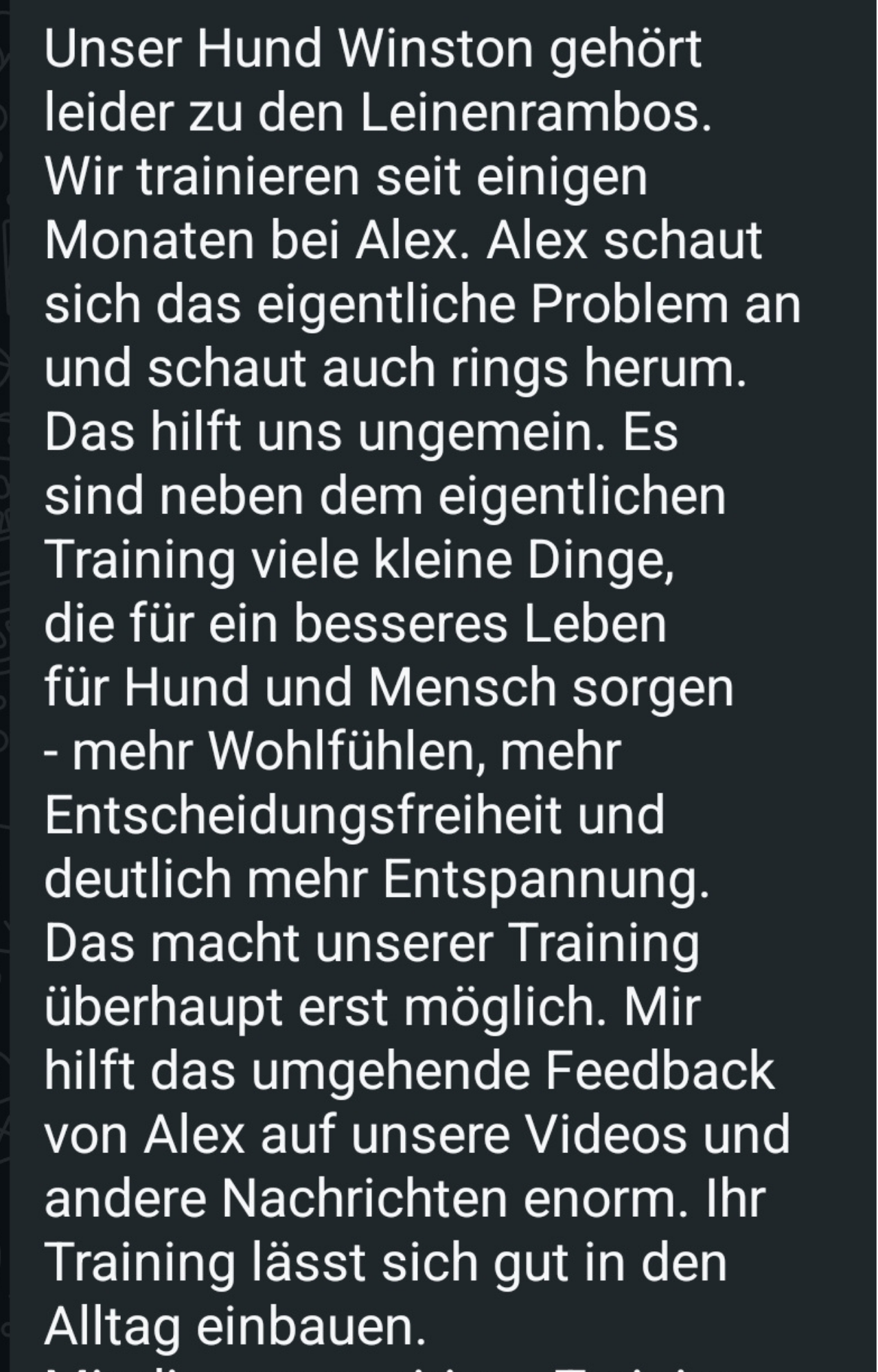 Rückmeldung einer Teilnehmerin