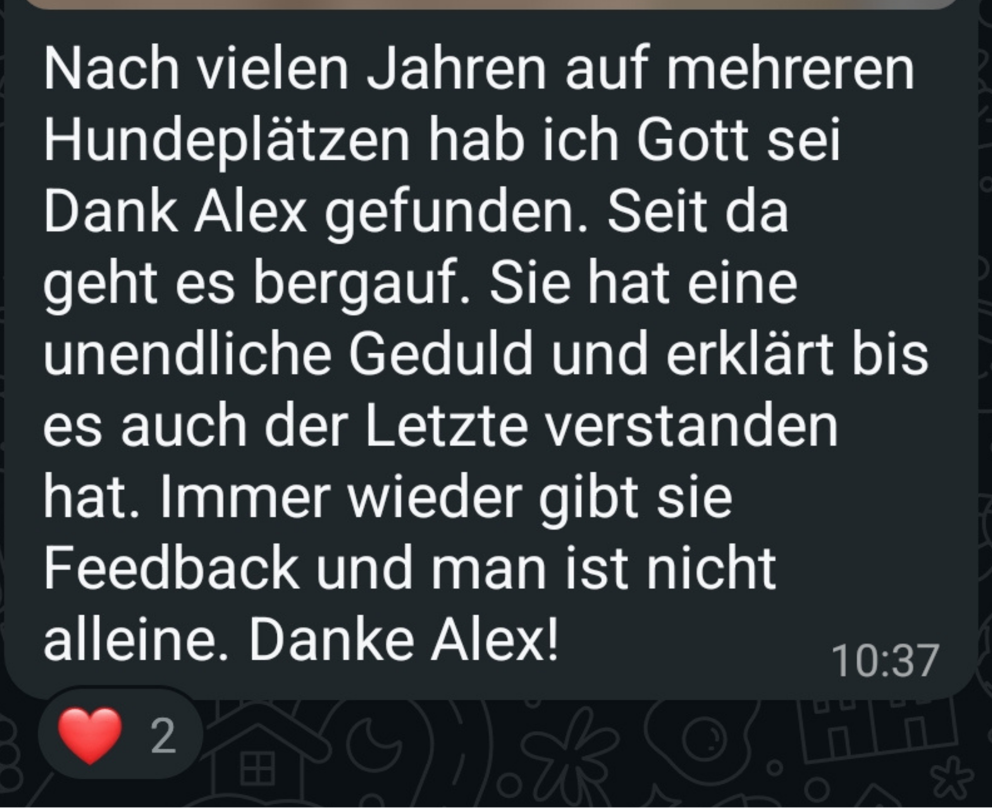 Rückmeldung einer Teilnehmerin