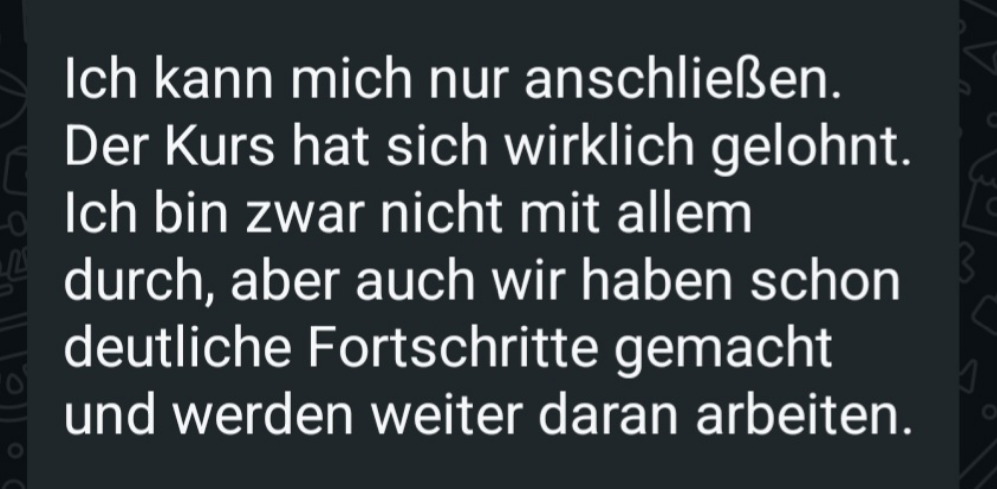 Rückmeldung einer Teilnehmerin