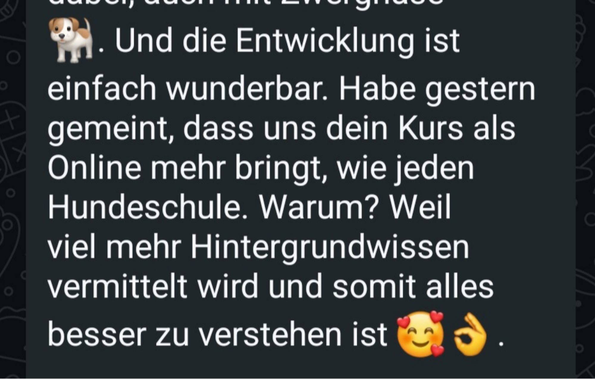 Rückmeldung einer Teilnehmerin