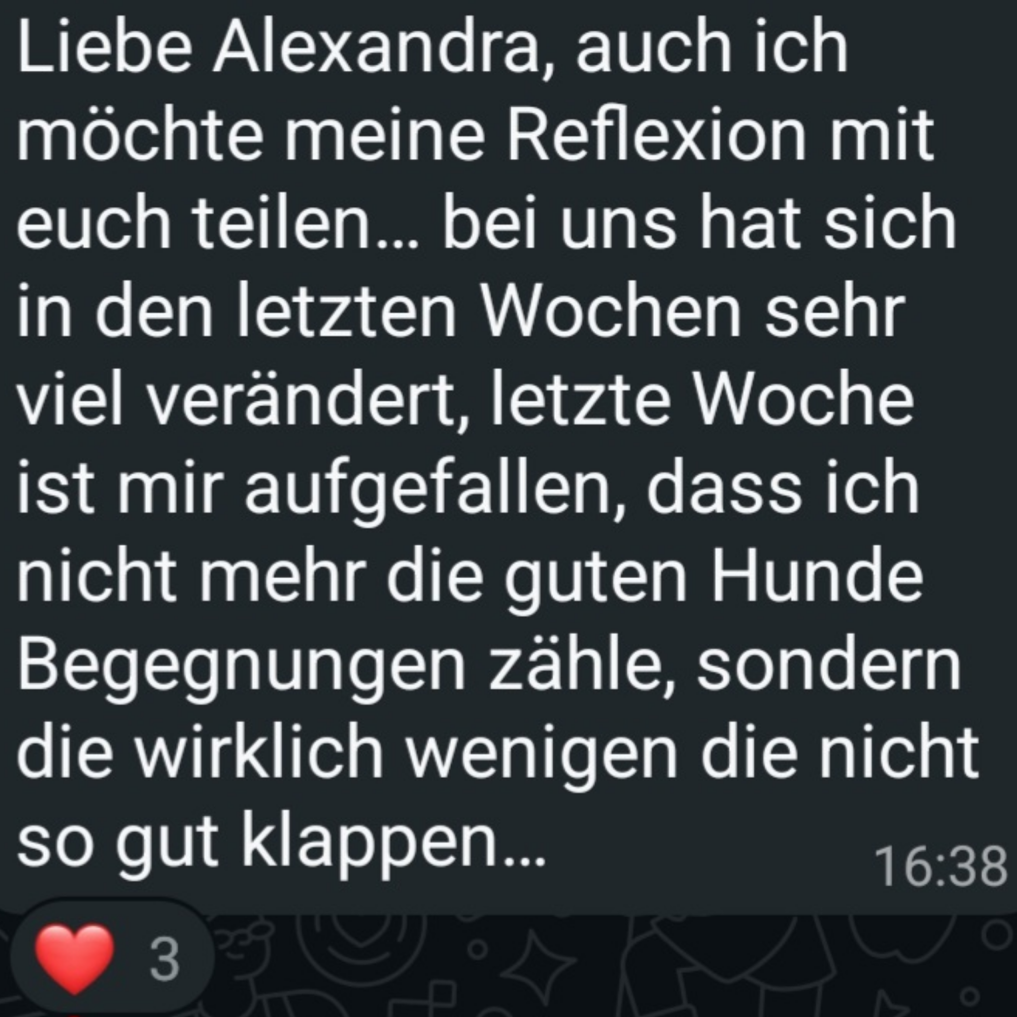 Rückmeldung einer Teilnehmerin