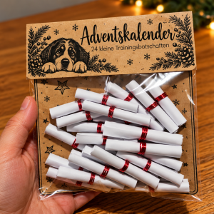 Adventskalender für Hundebesitzer mit 24 Trainingsbotschaften