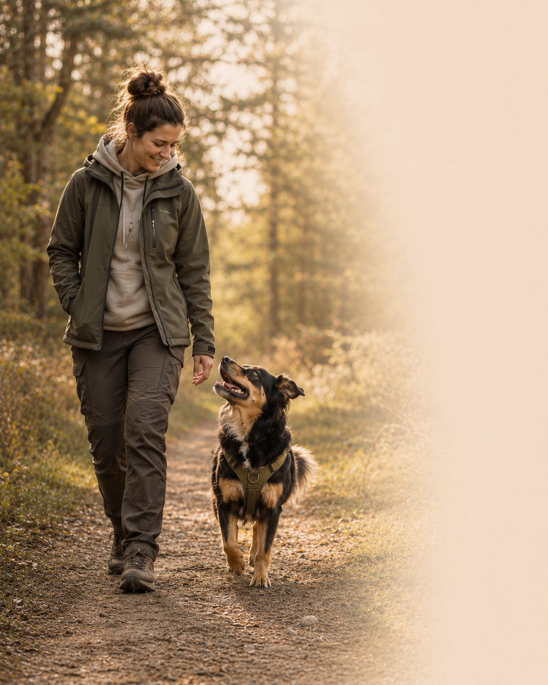 Entspannte Frau mit Hund